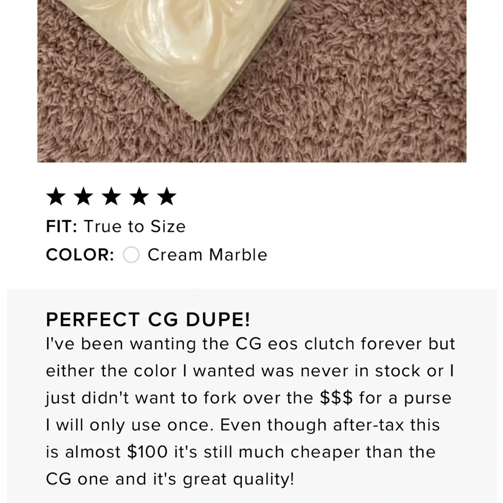 Cream Marble “On The List” Acrylic Box Clutch Purse 🌿 - Picture 8 of 10